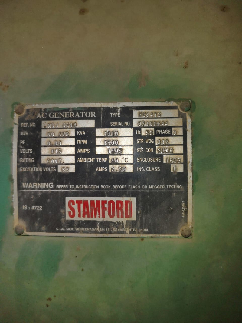 1000 KVA Cummins Generator For Sale: 